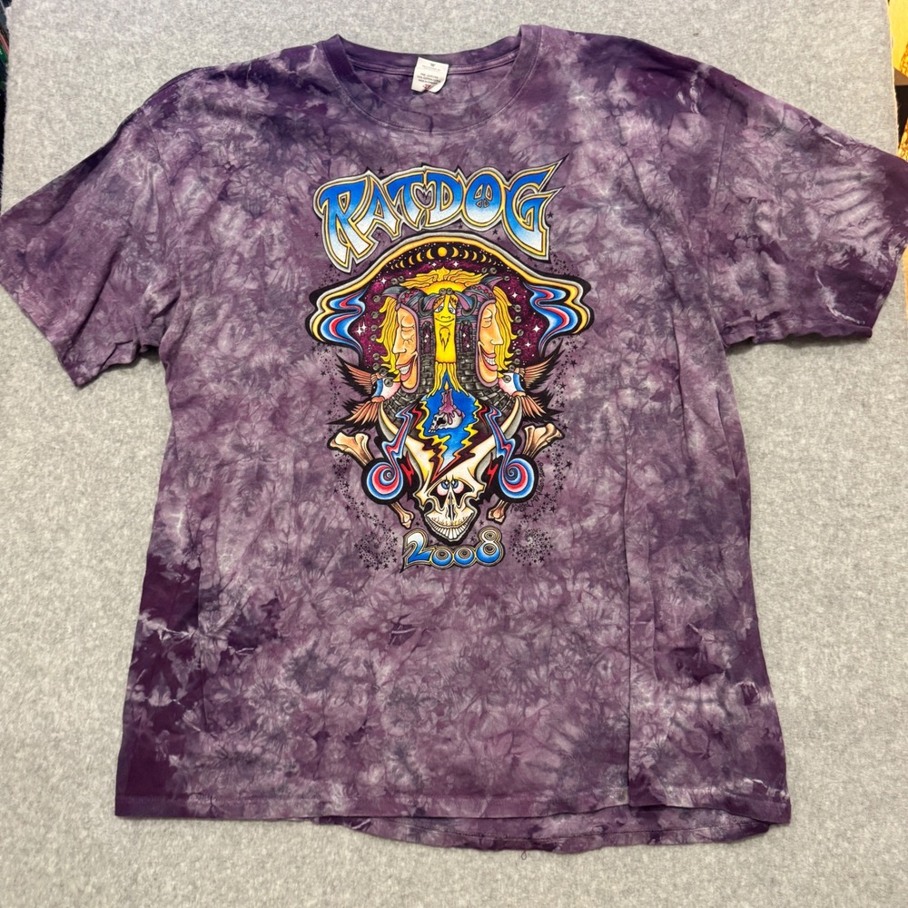 RatDog 2008 Tour T-Shirt Mens 2XL Purple Tie Dye Gary Kroman Graphic Anvil